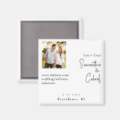 Foto White Wedding Save the Date Magnet (Vorderseite/Rückseite)