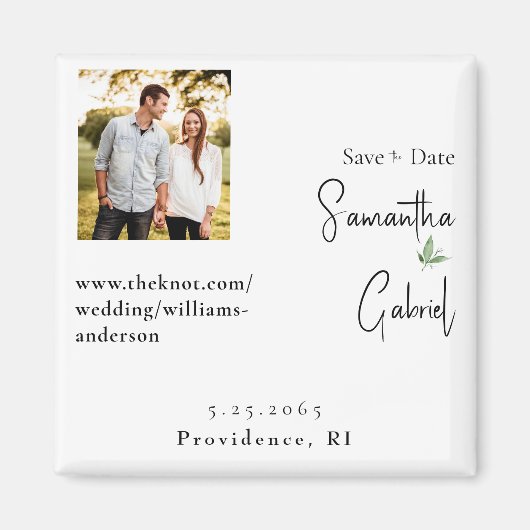 Foto White Wedding Save the Date Magnet (Vorne)