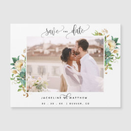  Foto, White Wedding Save the Date Magnet