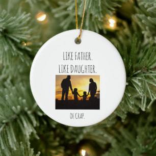 Foto wie Vater Wie Tochter/Sohn Keramik Ornament