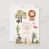 Foto Wild One Jungle Safari Tiere Junge 1. Dankeskarte (Vorderseite)