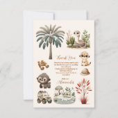 Foto Wild One Jungle Safari Tiere Junge 1. Dankeskarte (Vorderseite)