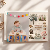 Foto Wild One Jungle Safari Tiere Junge 1. Dankeskarte