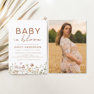 Foto Wildblume Baby in Bloom Baby Dusche Einladung