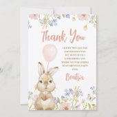 Foto Wildblume Bunny Birthday Danke Karte (Vorderseite)