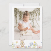 Foto Wildblume Bunny Birthday Danke Karte (Rückseite)