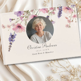 Foto, Wildblume "In Love Memory" Beerdigung Gästebuch