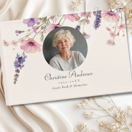 Foto, Wildblume "In Love Memory" Beerdigung Gästebuch