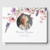 Foto, Wildblume "In Love Memory" Beerdigung Gästebuch (Vorderseite)