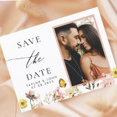 Foto Wildblume Save the Date Postkarte