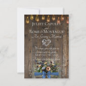 Foto, Wildblumen & Blatt-Monogramm - Blau Save The Date (Rückseite)