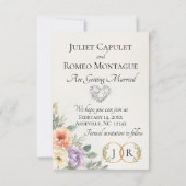 Foto, Wildblumen & Blatt-Monogramm - Elfenbein Save The Date (Rückseite)