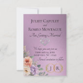 Foto, Wildblumen & Blatt-Monogramm - Lavendel Save The Date (Rückseite)