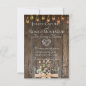 Foto, Wildblumen & Blatt-Monogramm - Pfirsich Save The Date (Rückseite)