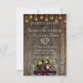 Foto, Wildblumen & Blatt-Monogramm - Pflaume Save The Date (Rückseite)