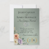 Foto, Wildblumen & Blatt-Monogramm - Salbei Save The Date (Rückseite)