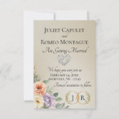 Foto, Wildblumen & Blatt-Monogramm - Weizen Save The Date (Rückseite)