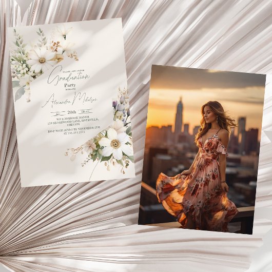 Foto Wildblumen Eleganter Abschluss Einladung