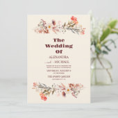 Foto Wildblumen Hochzeit im Botanischen Garten Einladung (Stehend Vorderseite)