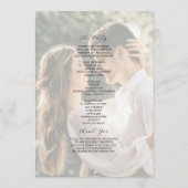 Foto-Wildflower-Minimalist-Hochzeit Programm (Rückseite)