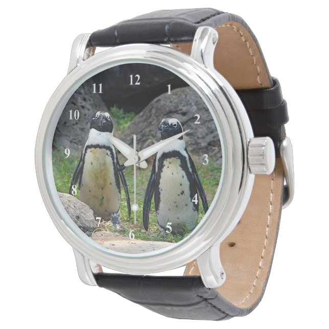 Foto Wildlife Pinguin Pair Armbanduhr (Schrägansicht)