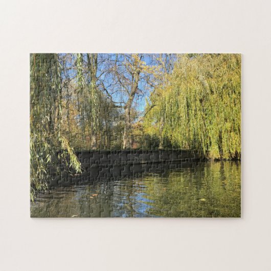 Foto Willow Trees River Reflections Puzzle (Horizontal)