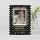 Foto "Winter Botanicals" und "Schneeflocken" Feiertagskarte (Stehend Vorderseite)