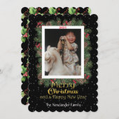 Foto "Winter Botanicals" und "Schneeflocken" Feiertagskarte (Vorne/Hinten)