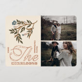 Foto Winter Botanicals Weihnachten Folien Feiertagskarte (Vorderseite)