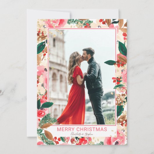 Foto Winter Frohe Weihnachten Blumenbeete Wasserfa (Vorderseite)