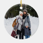 Foto Winter Pine Weihnachten Keramik Ornament (Hinten)