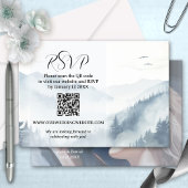 Foto Winter Wedding QR Code RSVP Card Einladung