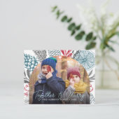 Foto Wintergrün-Bogenrahmen Feiertagspostkarte (Stehend Vorderseite)