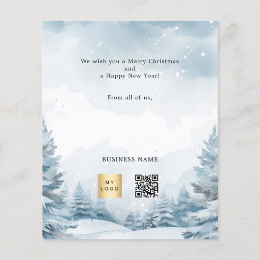 Foto Winterlandschaft Weihnachtskarte (Rückseite)