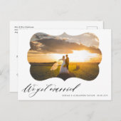 Foto Wir got verheiratete Hochzeitserklärung Postk Postkarte (Vorne/Hinten)