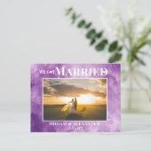 Foto Wir got verheiratete Hochzeitserklärung Postk Postkarte (Stehend Vorderseite)