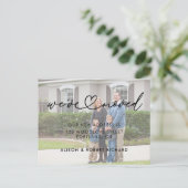 Foto Wir haben neue Ankündigung zur Adressverschie Postkarte (Stehend Vorderseite)