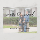 Foto Wir haben neue Ankündigung zur Adressverschie Postkarte (Vorderseite)