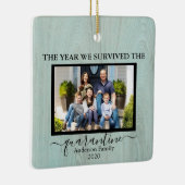 Foto wir überlebten die Quarantäne-Imitate Holz Keramikornament (Rechts)