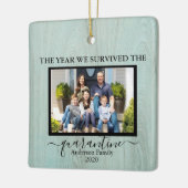 Foto wir überlebten die Quarantäne-Imitate Holz Keramikornament (Links)