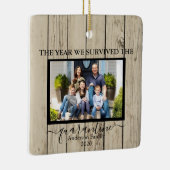 Foto wir überlebten die Quarantäne-Imitate Holz Keramikornament (Rechts)