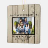 Foto wir überlebten die Quarantäne-Imitate Holz Keramikornament (Links)
