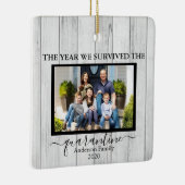 Foto wir überlebten die Quarantäne-Imitate Holz Keramikornament (Rechts)