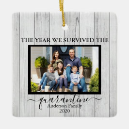 Foto wir überlebten die Quarantäne-Imitate Holz Keramikornament