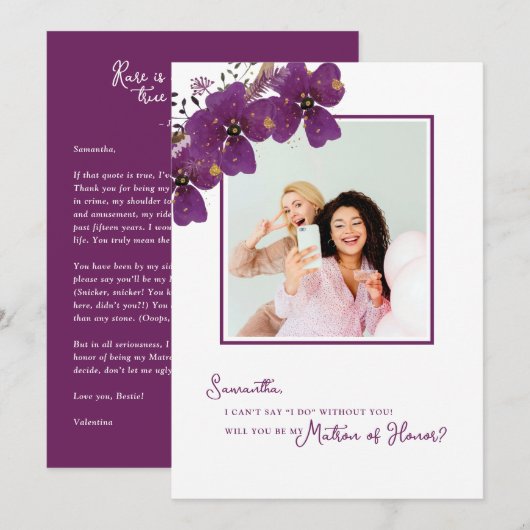 Foto wird mein Ehrentext sein Einladung (Vorne/Hinten)