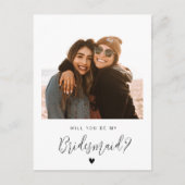 Foto wirst du meine Bridesmaid-Karte sein Postkarte (Vorderseite)