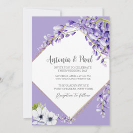Foto Wisteria Blooms QR Code Hochzeit Einladung