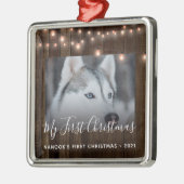 Foto Wood and Light Pet's First Christmas Ornament Aus Metall (Links)