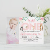 Foto Woodland Animals 1. Geburtstag Einladung (Stehend Vorderseite)