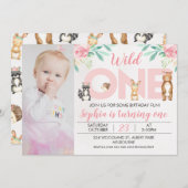 Foto Woodland Animals 1. Geburtstag Einladung (Vorne/Hinten)